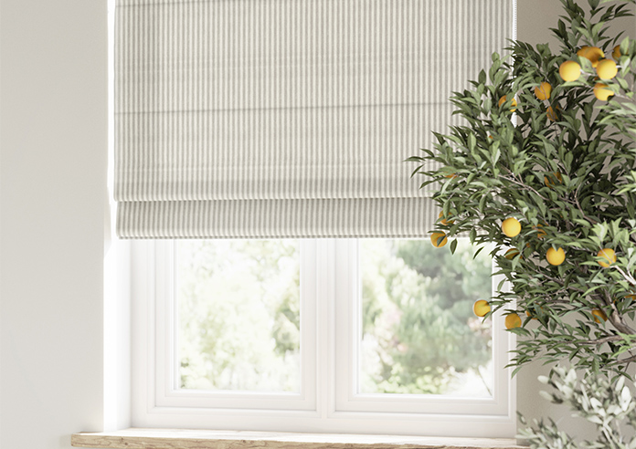 Emily Bond Oscar Stripe, Pebble - Roman Blind - Image 5